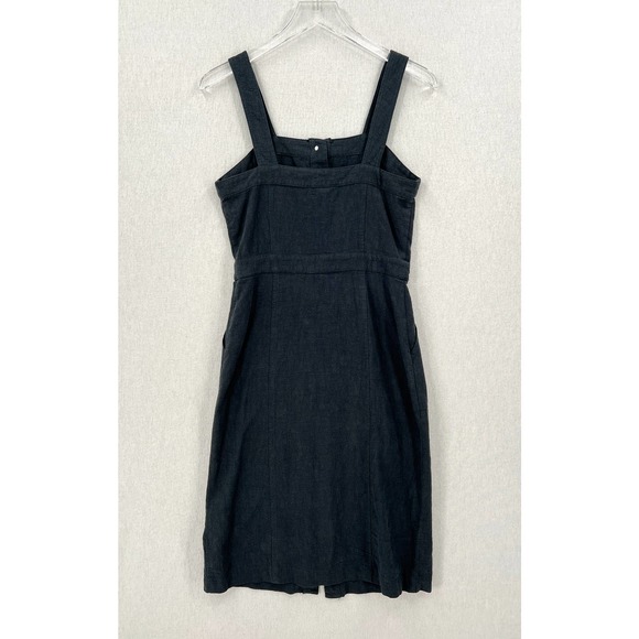 SKIES ARE BLUE Dress Womens Small Charcoal Gray Linen Blend Button Front NWT - Picture 2 of 14